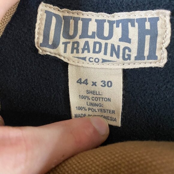 Duluth Trading Fire Hose Fleece-Lined Cargo Pants Size 44x30 Gray Heavy Canvas - Picture 5 of 11